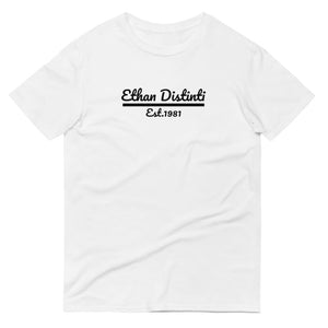 Ethan Distinti Est.1981 - White With Black Text - Unisex Short-Sleeve T-Shirt