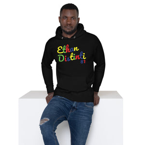 *E.D.A 4 Colors Signature BIG PRINT - Black - Unisex Hoodie **NOTE This Hoodie "RUN SMALL" Please Order A Size Bigger Than Your Normal Size.