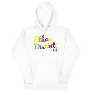 *E.D.A 4 Colors Signature BIG PRINT - White - Unisex Hoodie **NOTE This Hoodie "RUN SMALL" Please Order A Size Bigger Than Your Normal Size.