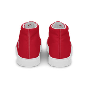 EDW - Red - White Text - Women’s High Top Canvas Sneakers